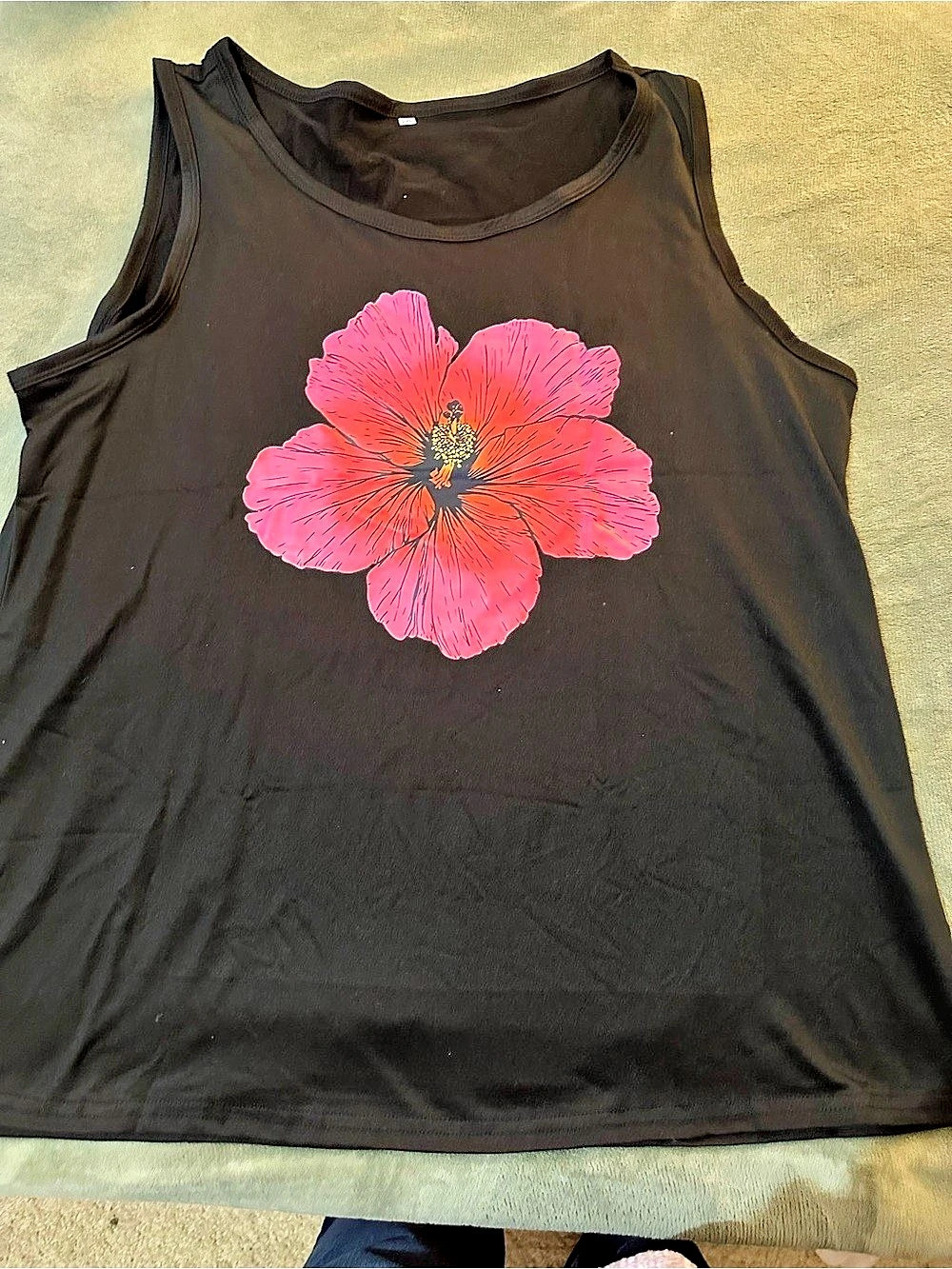 Black Floral Tank Top Like New